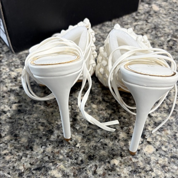 Fashion Nova Elegant White Lace-Up Heels - Picture 5 of 10